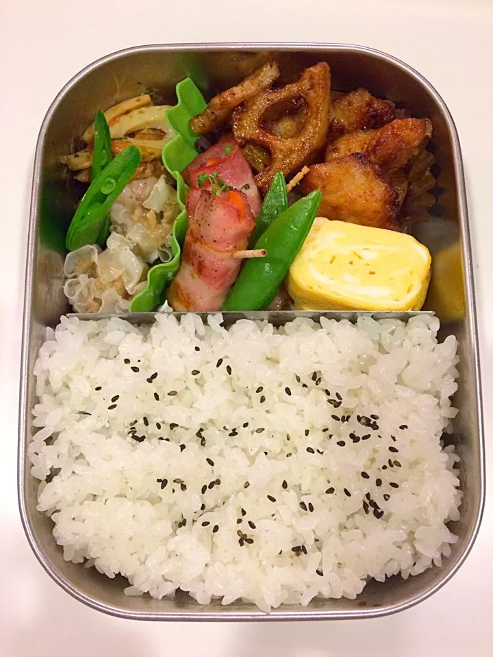 鶏肉と野菜の甘酢炒めのお弁当。|Chiharuさん