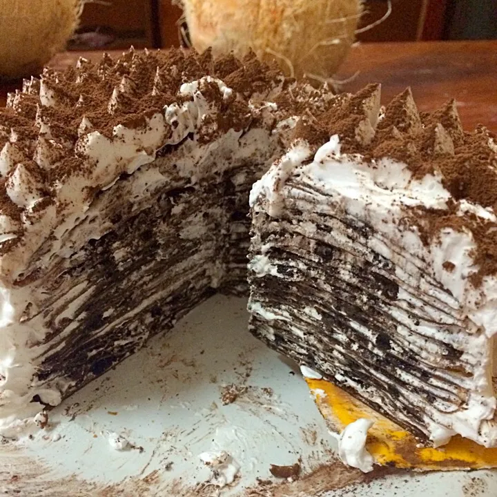 Oreo Crepe Cake (For First Time)😅😅|SweetLollipopさん