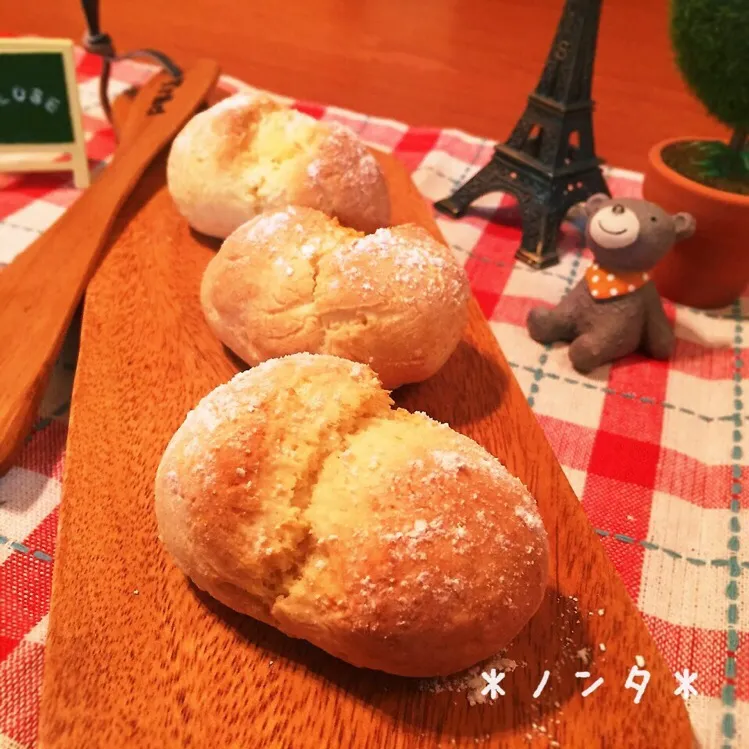 Snapdishの料理写真:卵不使用♡簡単！豆腐とHMのフワフワサクサクチーズパン♪レシピ付♡|＊ノンタ＊さん