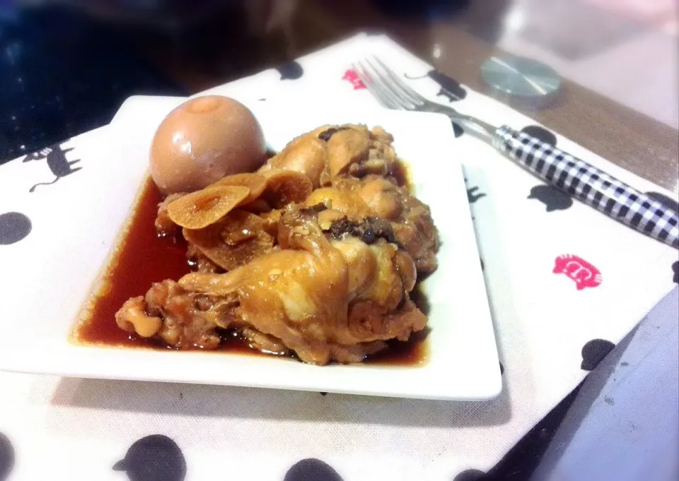 鶏肉と卵の甘酢醤油の煮物|しょっぴさん