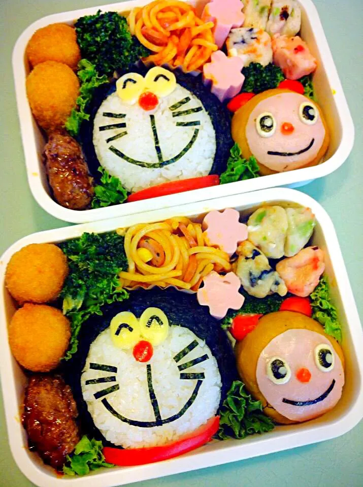 双子用☆ドラえもん弁当😁|ゆりねかふぇさん