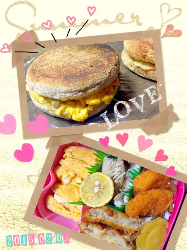 Snapdishの料理写真:papaの朝食andお弁当(*˘︶˘*).｡.:*♡|あちゃむ(*˘︶˘*).｡.:*♡さん