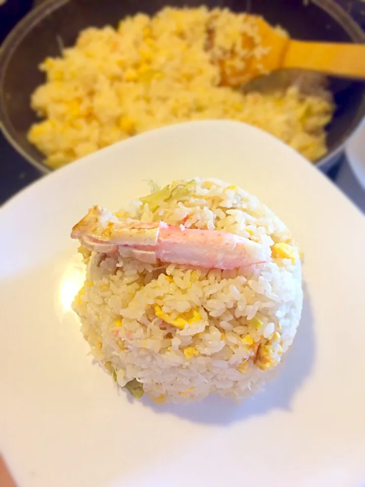 breakfast..friedrice/crab☺️|marian ilanoさん