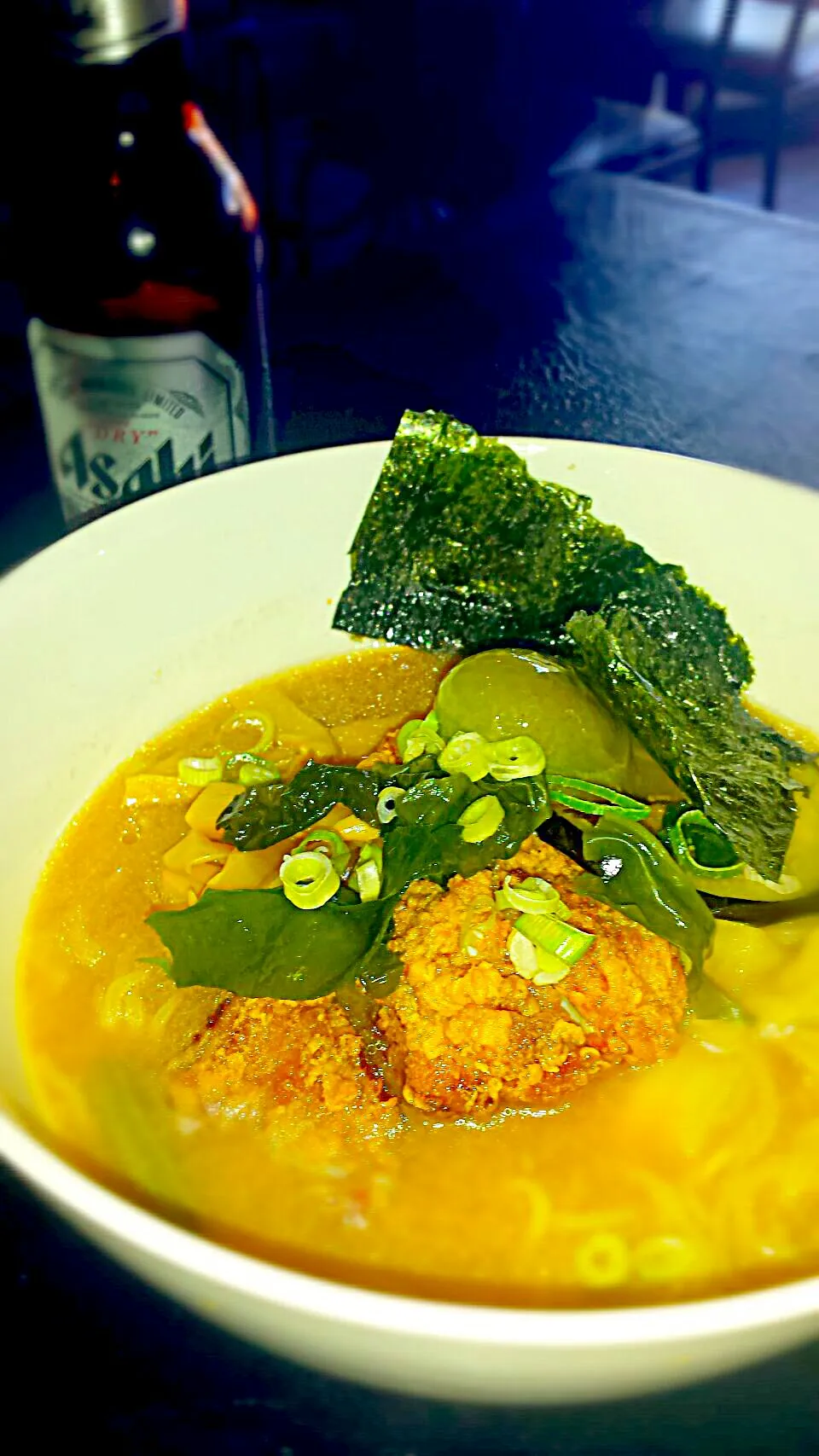 a great Ramen a cold beer 38 deg today|woodfiredさん