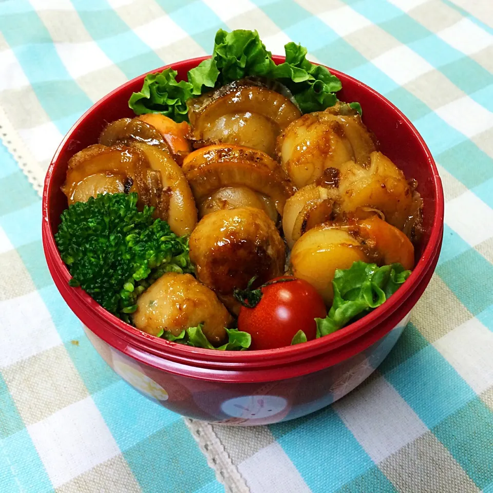 ほたてと鶏つくねの照り焼き弁当|こんぶさん