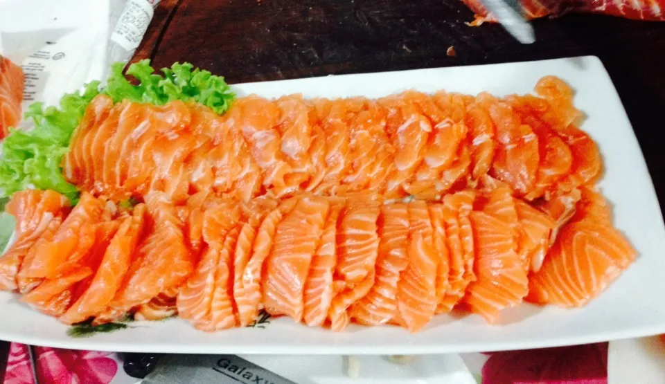 Snapdishの料理写真:salmon sashimi from chile !!|marcelo brazilさん