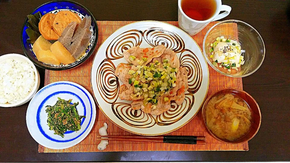 ネギ塩豚ロースとプチおでん🍲♪|pikyuさん