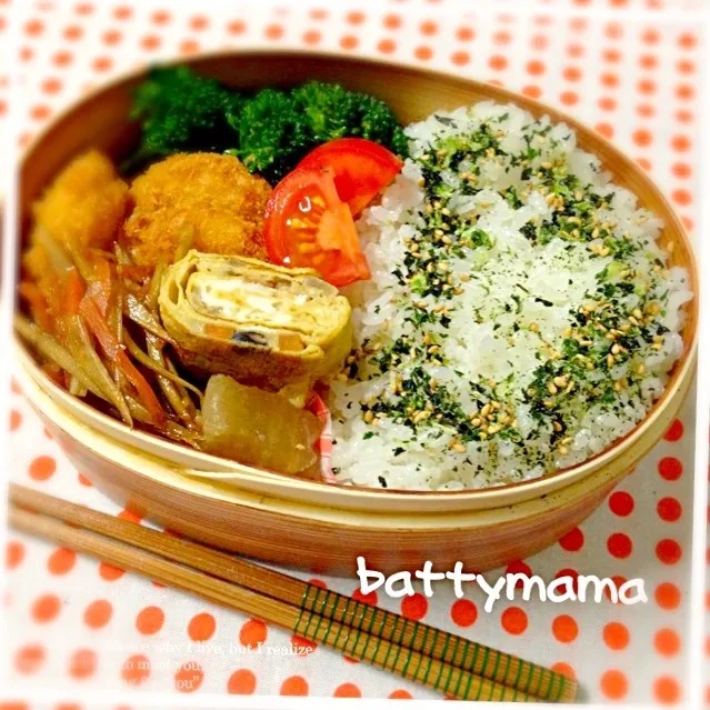 エビカツと恵方巻きの 残り具材リメイク♡卵焼き弁当〜♡battymamaの節約しても美味しいお弁当♡|ばってぃーまま＠♪さん