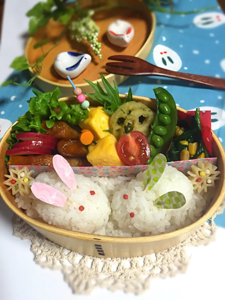 ゆっぴーのお弁当『🐰仲良し雪うさぎ🐰』|kumiさん