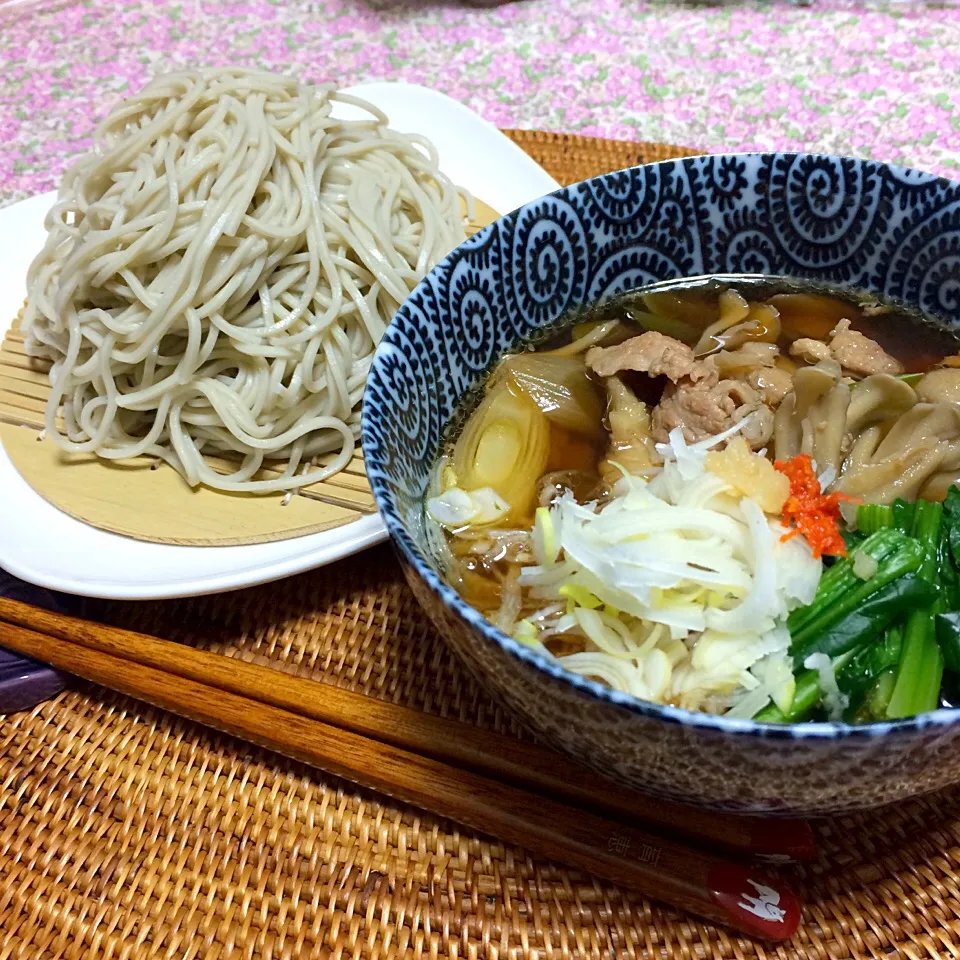 豚肉と舞茸のつけ蕎麦♫|いくさん