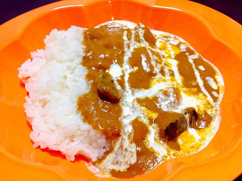 昨日のトマトクリーム煮をバターチキンカレーにリメイク♪|yumikoさん