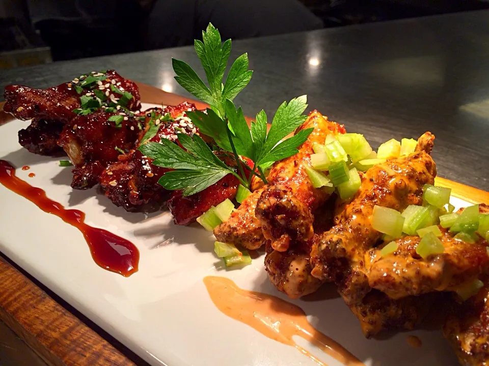 Chicken wings two way. Soy maple and bluemoon|shaun spoonerさん