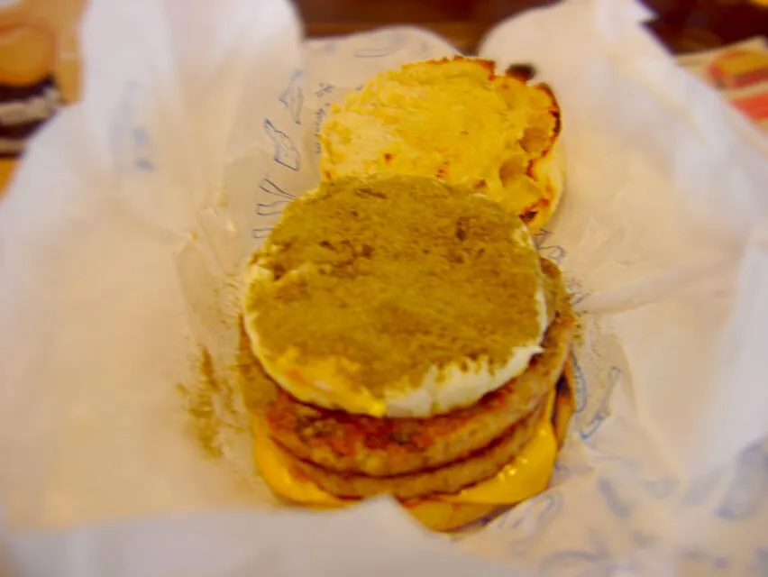 Double sausage egg Mcmuffin  (lots and lots of pepper to make it edible!)|Simon Mathewsさん