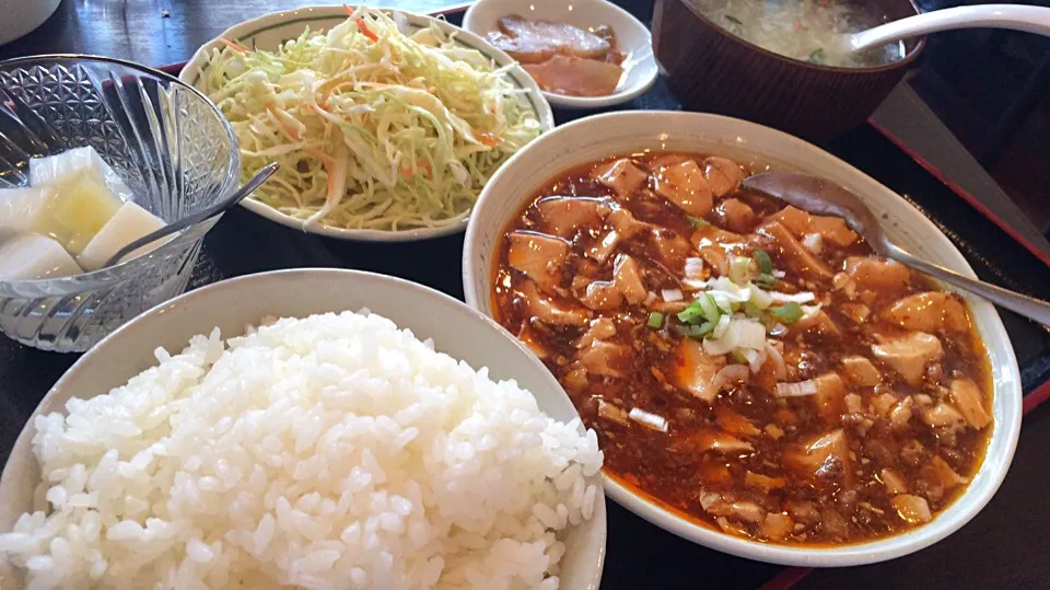 【日替定食】挽肉と豆腐のオイスターソース煮込みを頂きました。|momongatomoさん