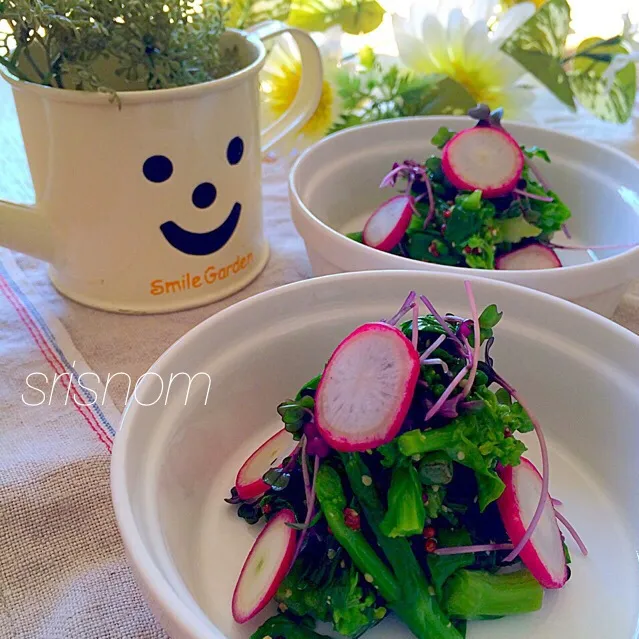 OMちゃんの Blossom with grained mustard & soy sauce/菜の花のマスタード醤油和え|なおさん