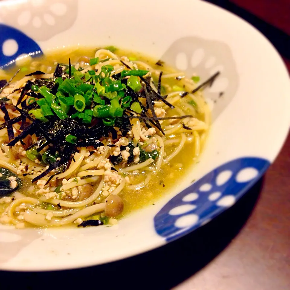 ほうれん草ときのこの和風パスタ|ぼぶさん