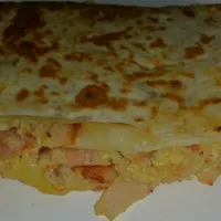 Cheesy Bacon & Turkey breakfast quesadilla|Kimさん