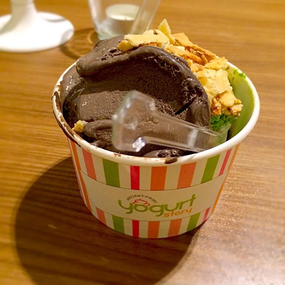 Dark chocolate and green tea froyo gelato|Lisa Tanさん