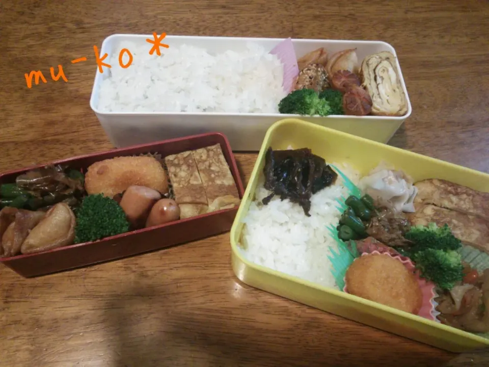 家族と自分のお弁当(*^_^*)|むーこさん