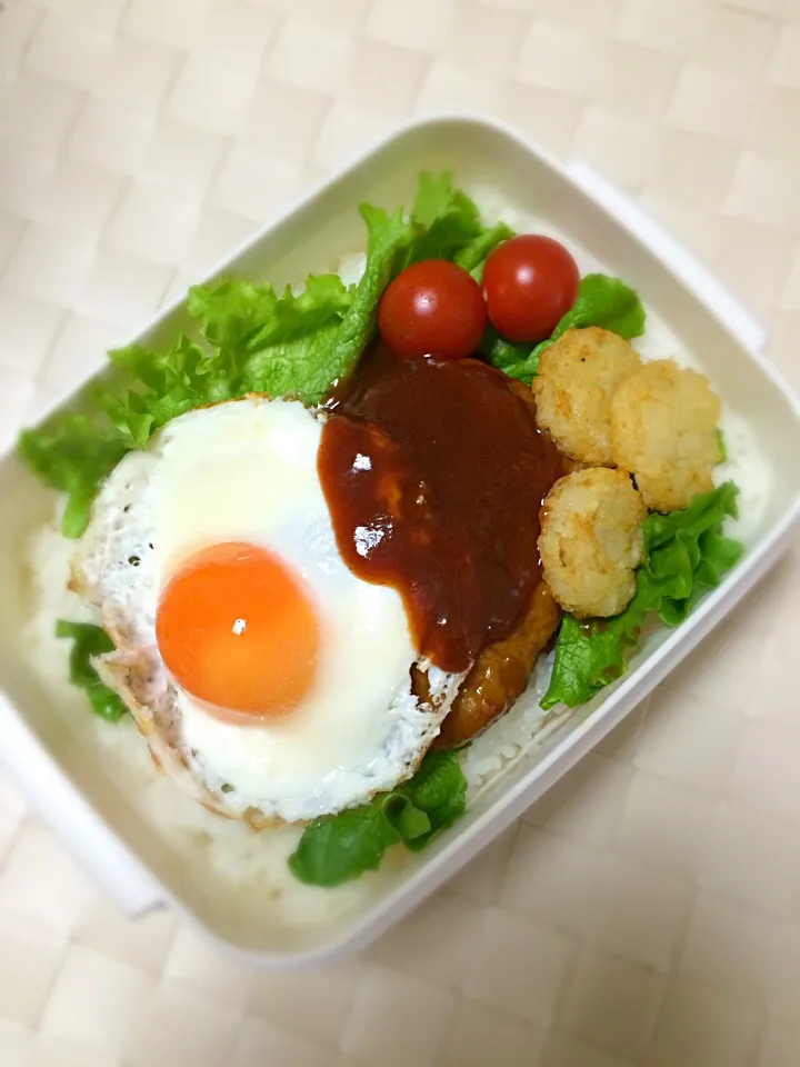 Snapdishの料理写真:ロコモコ丼弁当～♬|まぁちゃんさん