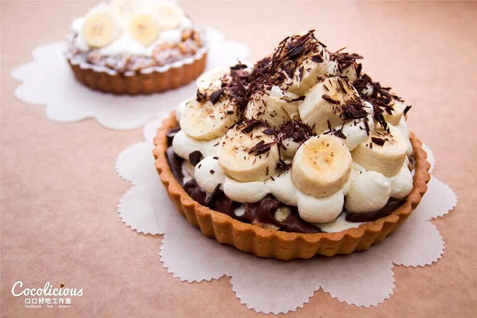 Banana chocolate  tart❤️バナナ チョコレート カスタード タルト|coco～delicious❤️さん