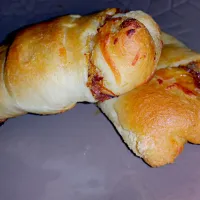 BBQ Pulled Turkey Crescent Rolls w/ BBQ sriracha ranch dip. #Lunch|Kimさん