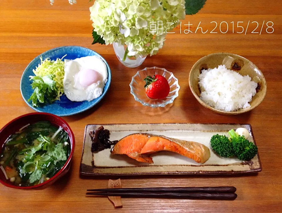 炊き立てごはん🍀とお味噌汁de朝ごはん😃|nono_miさん