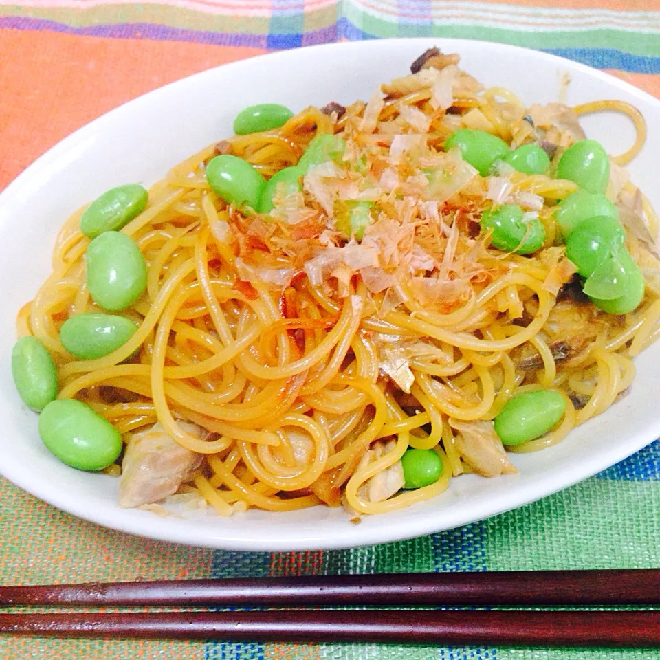 炊き込み御飯の素で！お箸で食べるサバのパスタ|Erika Kitajimaさん