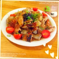 Snapdishの料理写真:ナスの肉巻き|えんどう まなみさん