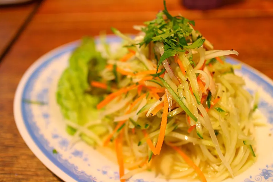 Snapdishの料理写真:青パパイヤと蒸し鶏のサラダ|マハロ菊池さん