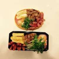 Snapdishの料理写真:嫁と自分の弁当|たーしさん