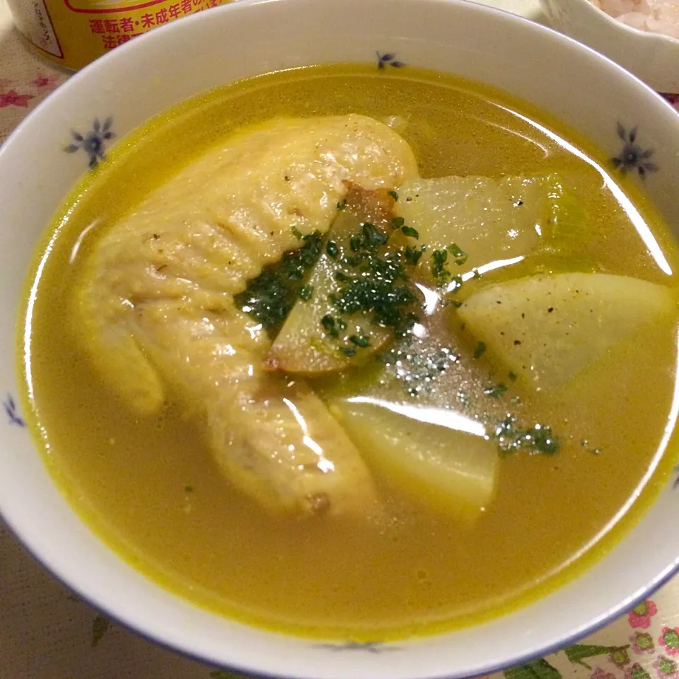 お肌プルプル😍カレー風味の手羽先のコラーゲンスープ✨😋|♥️さん