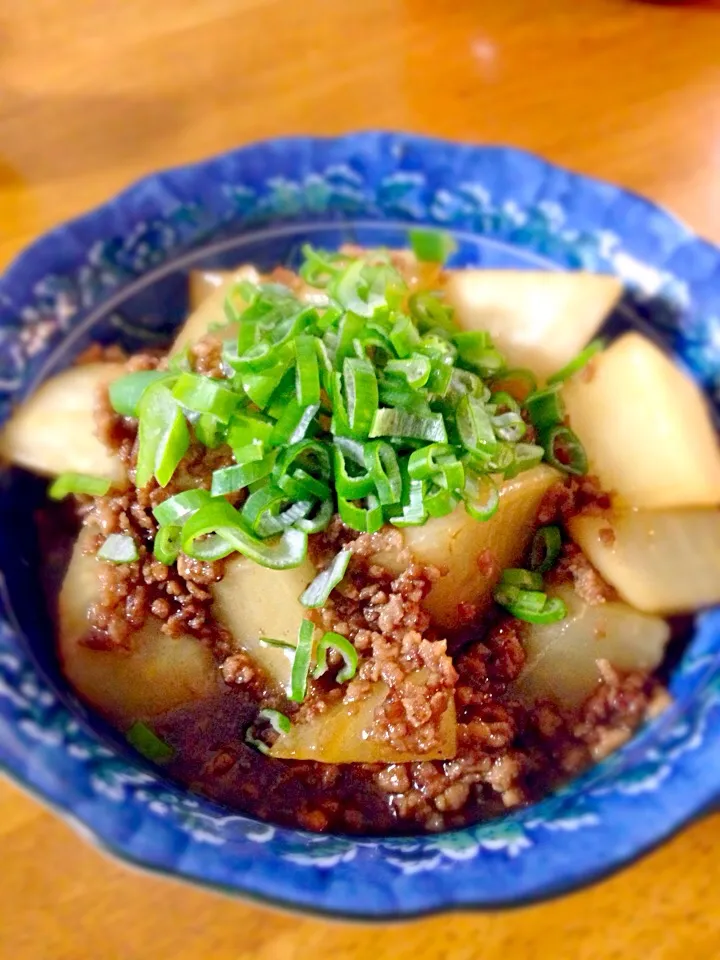 大根とひき肉の照り煮|むつこさん