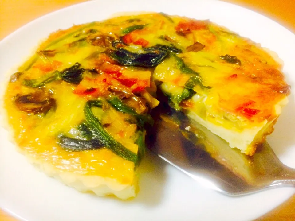 Spinach&mushrooms quiche|Masakiさん