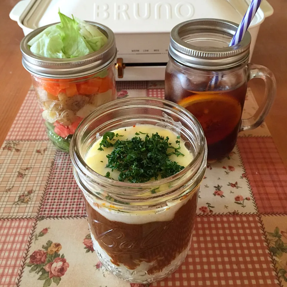 メイソンジャーde焼きチーズカレーランチ🍛|＊ゆみしぼり＊さん