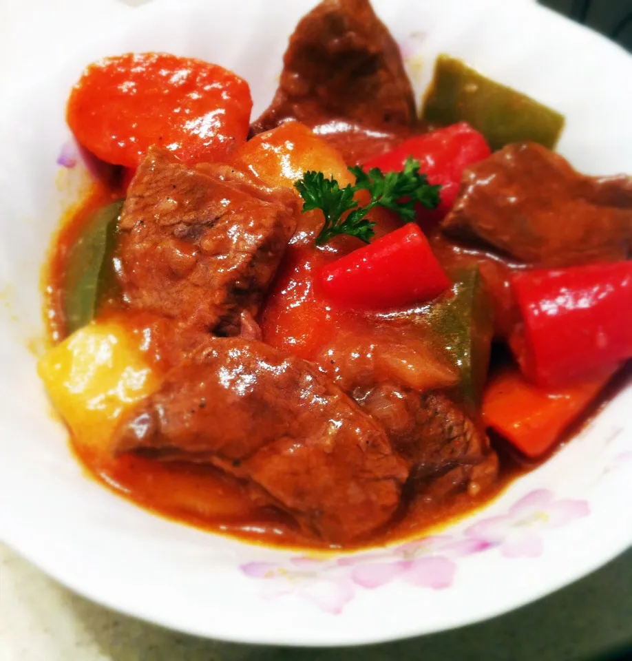 Filipino night. Beef Caldereta. 😙|mamaeriさん