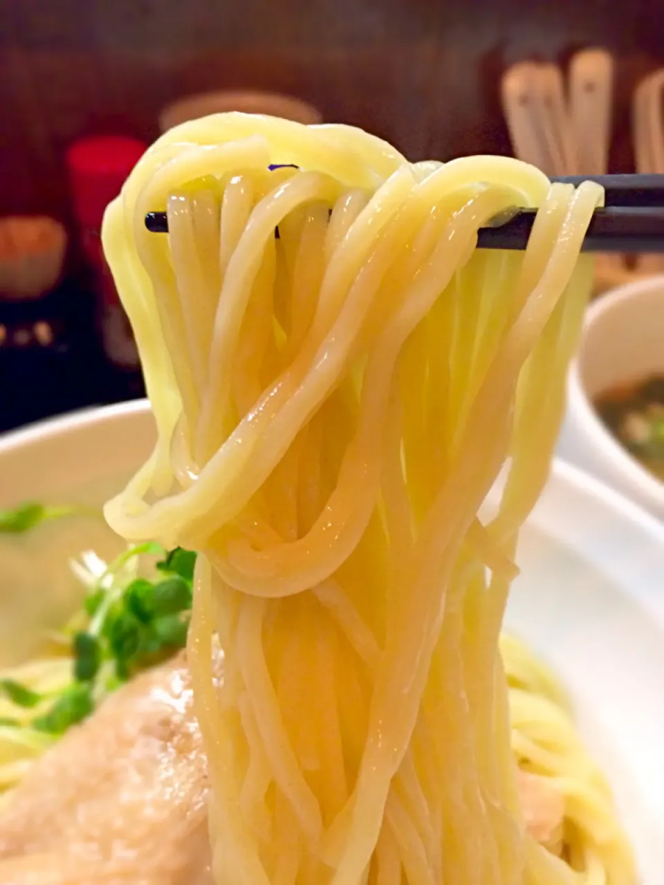 Snapdishの料理写真:鶏エスプレッソつけ麺の麺|morimi32さん