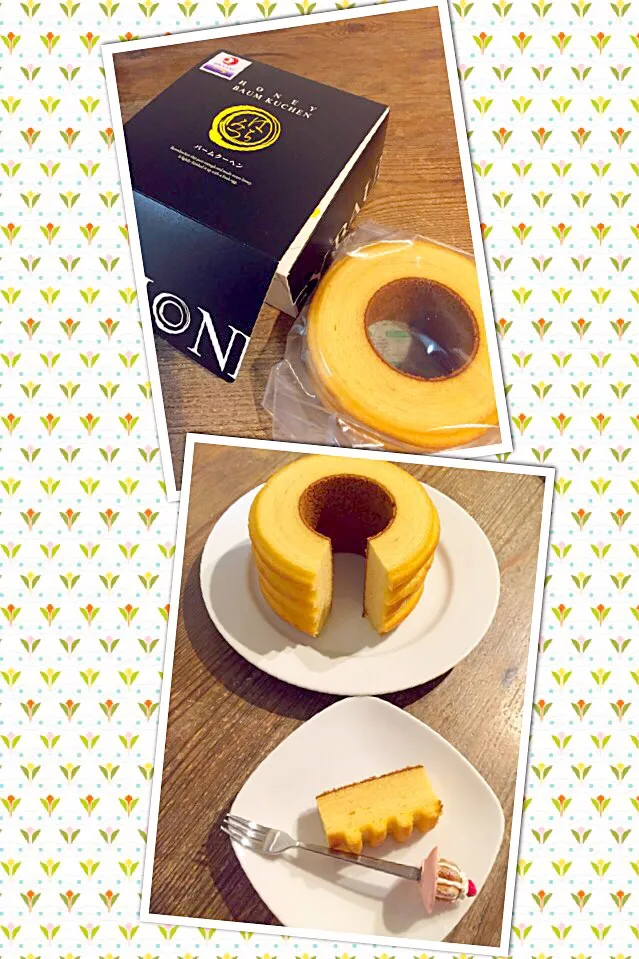 旦那のお土産💛ハニーバウムクーヘン🍯|まみりんごさん