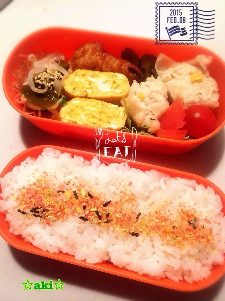 Snapdishの料理写真:お弁当🍴‼︎〜2015.02.09🍀〜|☆aki☆さん