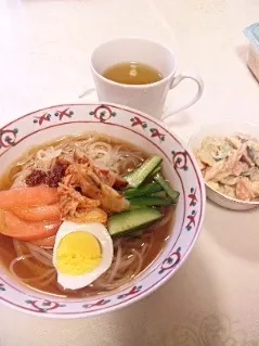 昔作った料理🍴〜キムチ冷麺、ポテトサラダ〜暑い夏で食欲がない時にするする入りました🍀|♥️さん