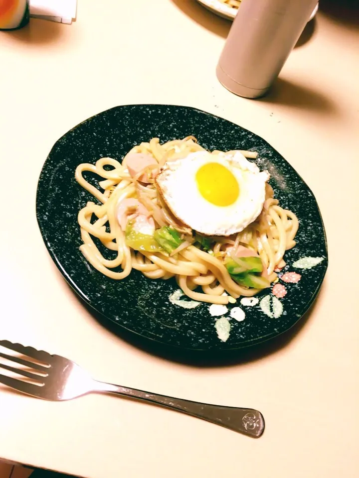 昨日の夜ご飯の焼うどん|히나さん