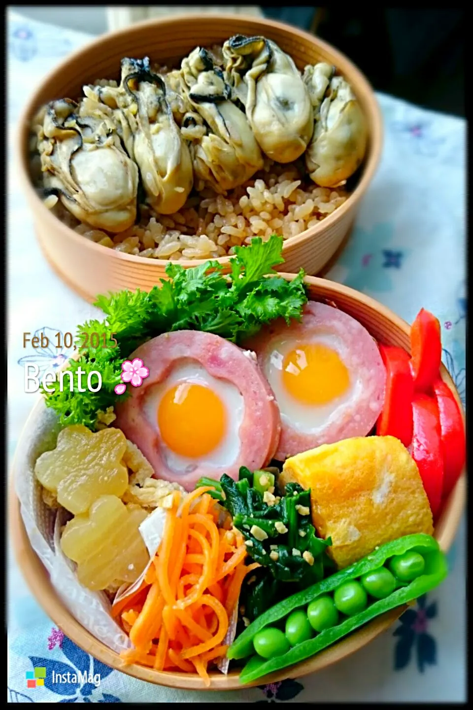 牡蠣ごはんとボロニア目玉焼き🍳弁当🍱|Takako Funasakaさん