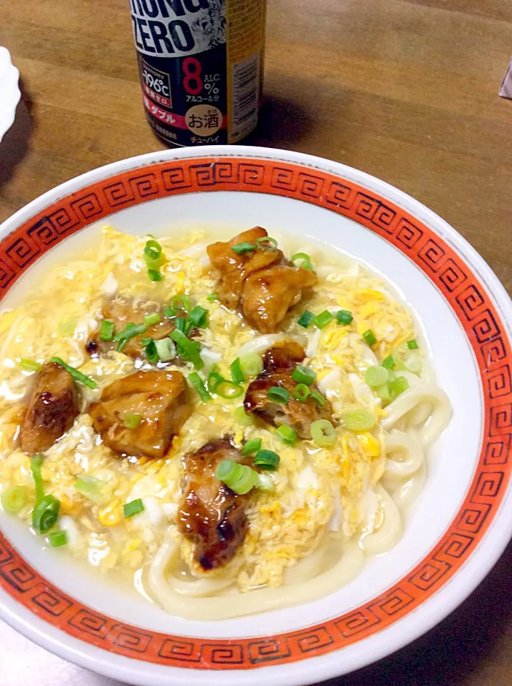 Snapdishの料理写真:焼き鳥缶deトロトロ卵あんかけうどん♫(^_^)v|Norio Fukudaさん