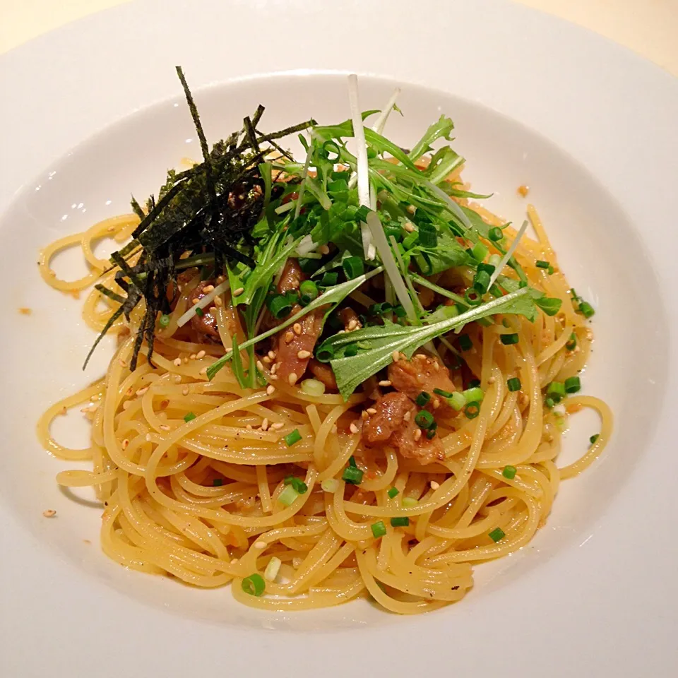 照り焼きチキンのペペロンチーノ|りかさん