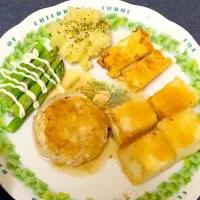 豆腐ハンバーグ＊揚げ出し豆腐＊たまごやき＊アスパラ|erikaさん