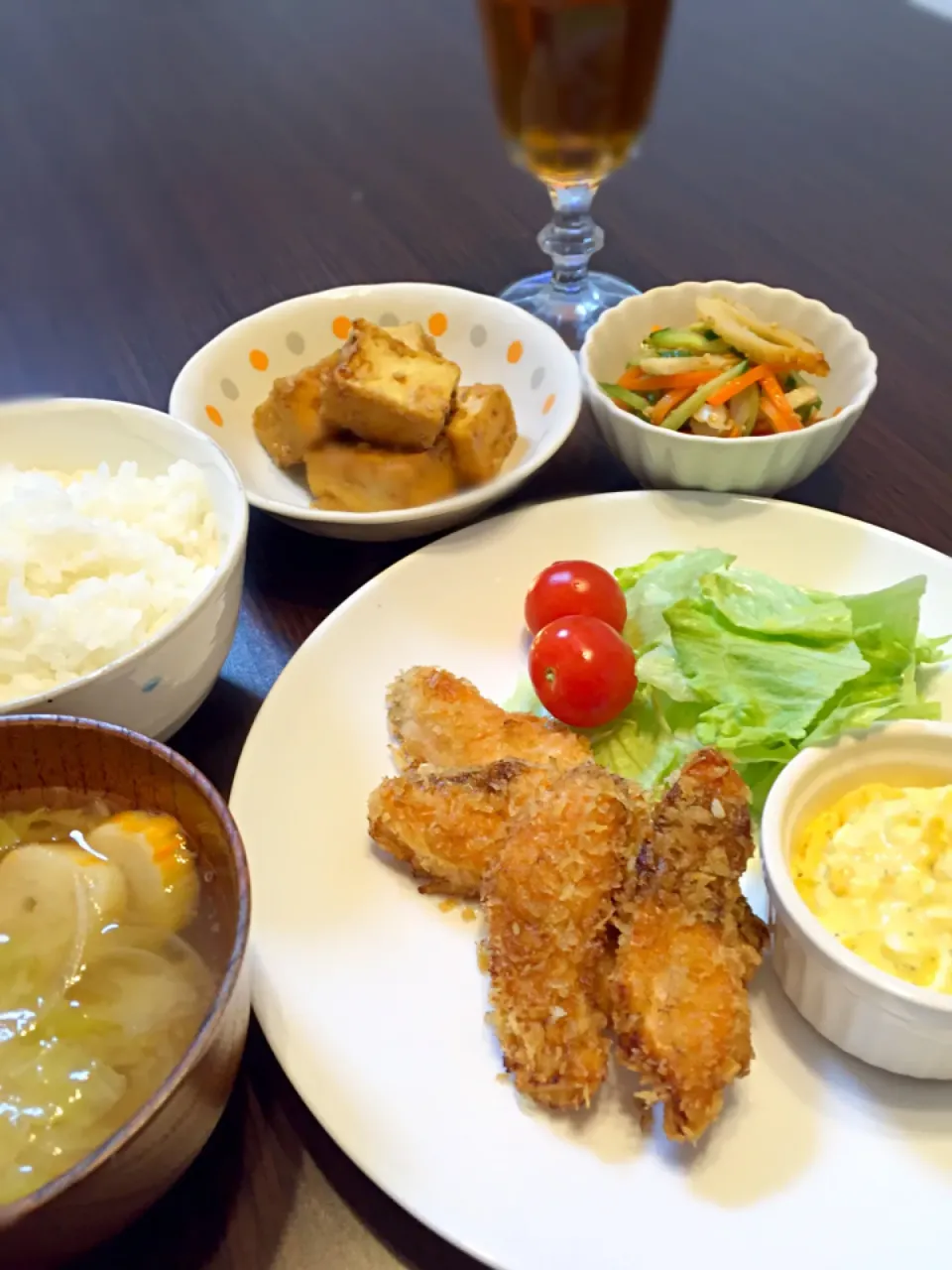 サーモンフライの晩ご飯|mikaさん