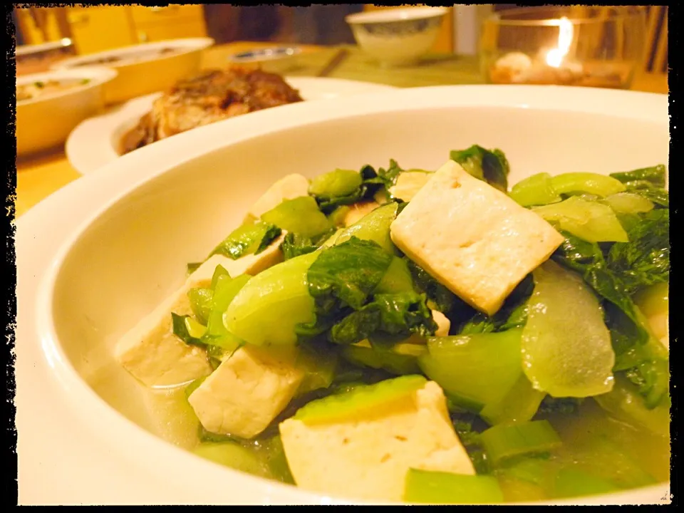 青菜豆腐 cooked tofu wth vegetables|CatzeMDさん