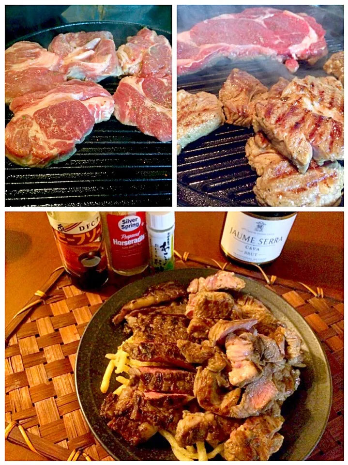 Snapdishの料理写真:Beef&Lamb steak🍴ﾋﾞｰﾌ&ﾗﾑｽﾃｰｷ by Chef hubby|🌈Ami🍻さん