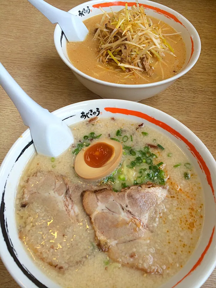 コク旨とんこつラーメンとネギ味噌ラーメン♪【Aji-Q】|rin♪さん