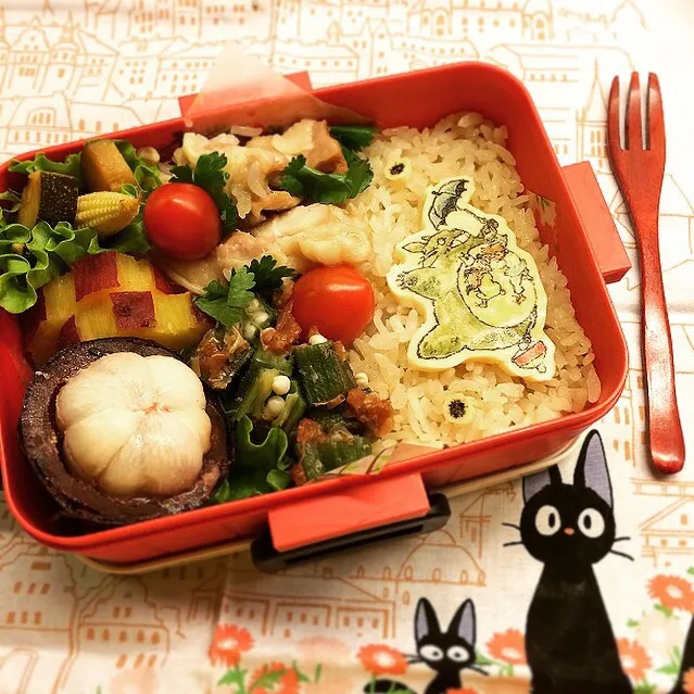 Snapdishの料理写真:Hainanese Chicken rice lunch box. 海南鶏飯弁当|Yuka Nakataさん